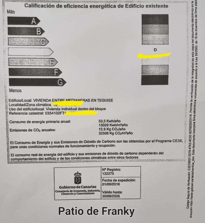 Vivienda Vacacional El Patio De Franky Тегисе Экстерьер фото